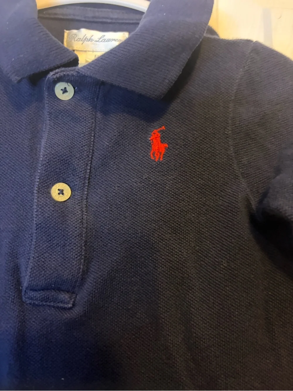 Ralph Lauren Polo🏇Infant👶🏻Long Sleeve Romper Jumpsuit Red Logo Sz 6M